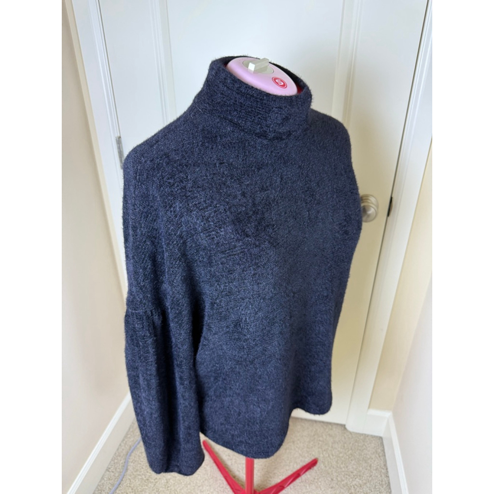 Women's Sanctuary Charcoal and Black Fuzzy Cowl Neck Sweater XL